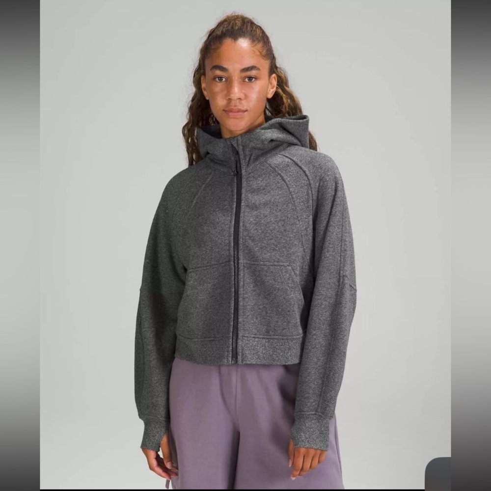 lululemon athletica Gray Zip-Up Hooded Sweatshirt